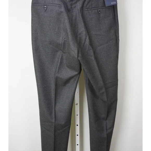 Incotex Medium Gray Flannel Wool Mens Dress Pants Sz 46 NEW